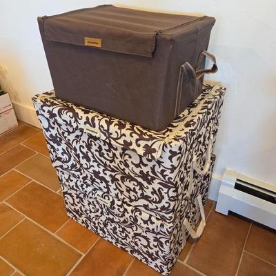 Reisenthel Fabric Storage Boxes – 2 Large Brown Scroll Print & Brown Cube Organizer Set