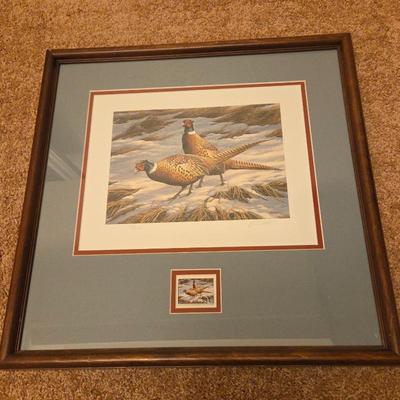  Limited Edition Print of the 1987 Pheasant Restoration Stamp by Rosemary Millette