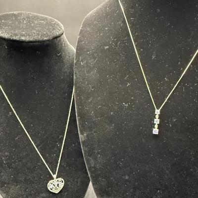 14kt GF Necklace & 10kt White Gold Heart Necklace 