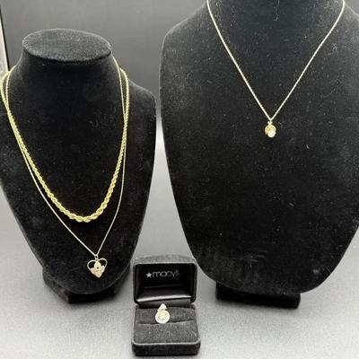 14kt Gold & Sterling Silver Options - Necklaces & a Slide  