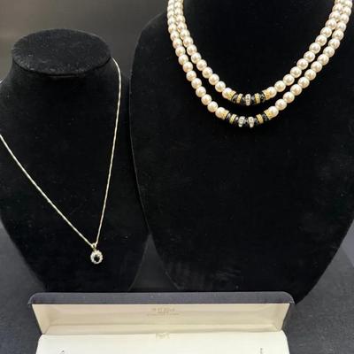 Upscale 18kt Sapphire Gold Over Sterling Silver Bracelet & Necklace