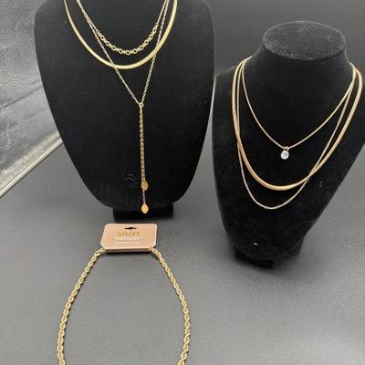 Gold Toned Brand New Lot Of Necklaces