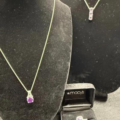 Sterling Silver Purple Tones - Necklaces & Ring