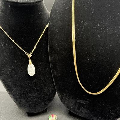 14kt Gold Slide & Gold toned Necklaces