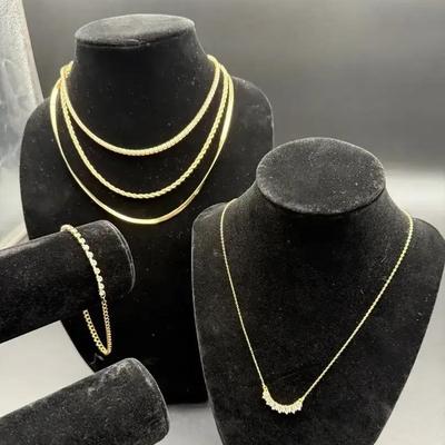Cubic Zirconia Necklaces & Bracelet 