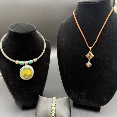 Vintage Lot Of Jewelry - 2 Necklaces & a Bracelet