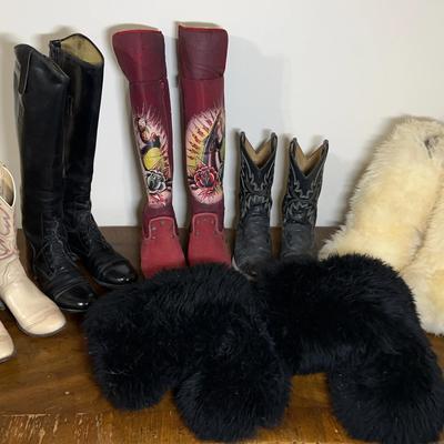 Women’s Boots, Ed Hardy, Ugg And Cowboy Boots Size 9.5, 7 And 8