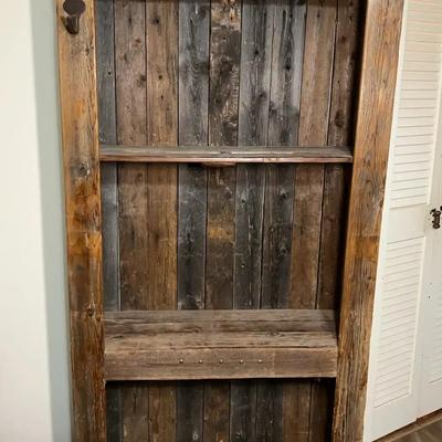 S H Hightower Western Style Wood 3 Shelf Cabinet 32” W X 12”D X 70” T Bookshelf / Display Shelves
