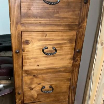 Wood Filing Cabinet 23” W X 17” D X 58” T / Storage Cabinet