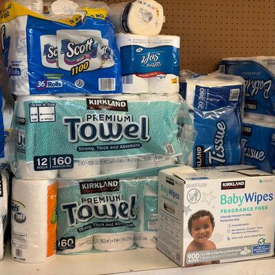Toilet Paper, Paper Towels, Baby Wipes