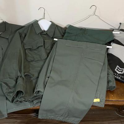 Military Jackets, Pants And T Shirts Size Large
