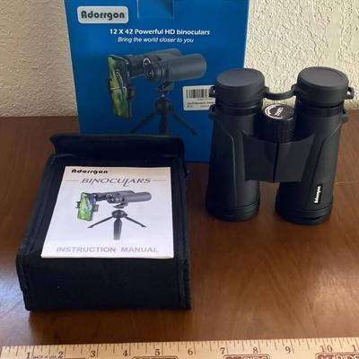 Adorrgon 12×42 Binoculars with Tripod, Case, and Accessories