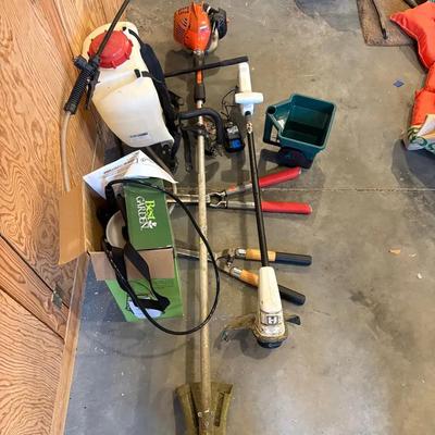 Echo 2 Stroke Weed whacker, Hart Battery Powered Weed Whacker, Seedspreader, Lawn Sprayers, Clippers