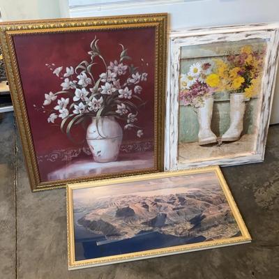 Trio Of Large Framed Art Prints
