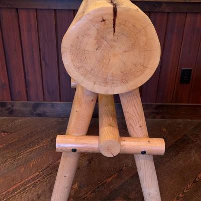 Rustic Log Saddle Stand 