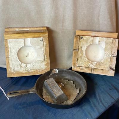 Casting Mold  Metal Melting Pan and Alpha Metals Lead Ingot