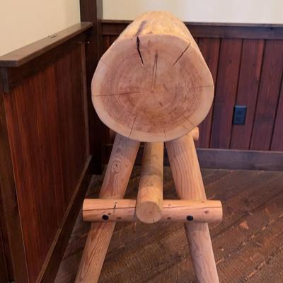 Rustic Log Saddle Stand 2