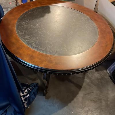 Detailed Wood and Metal Coffee Table 