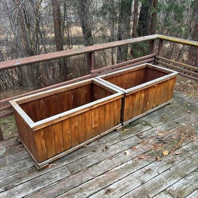 2 Large Wooden Planters