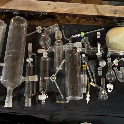 Lot Of Precision Chemistry Glassware: CA Lab, Ace Glass Inc., Scientific Glass Apparatus Co