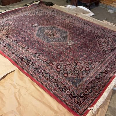 Beautiful Red & Navy Hand Knotted Bidjar Rug Made In India, 6’1”x8’9”, Comes w/ Rug Pad