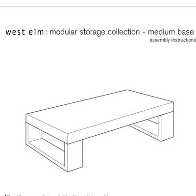 White West Elm Modular Storage Collection Medium Base, New In Box