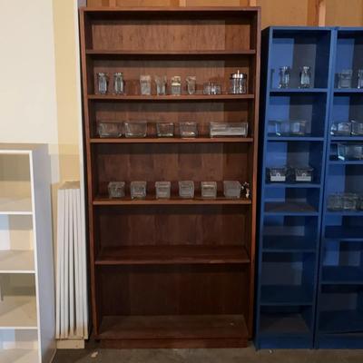 Solid Wood Bookcase With Assorted Laboratory Glass