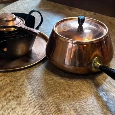 Vintage Copper Fondue Set