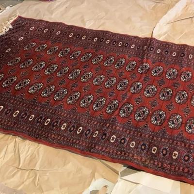 Gorgeous Brick Red Handwoven 100% Wool Oriental Area Rug, Made In Pakistan, 4x6 Ft, Comes w/ Rug Pad