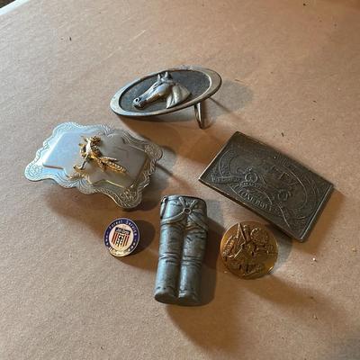 Vintage Metal Ephemera Belt Buckles 