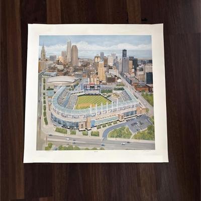 Signed Limited Edition Jim Trusillo Jacobs Field Print W/COA.jpg