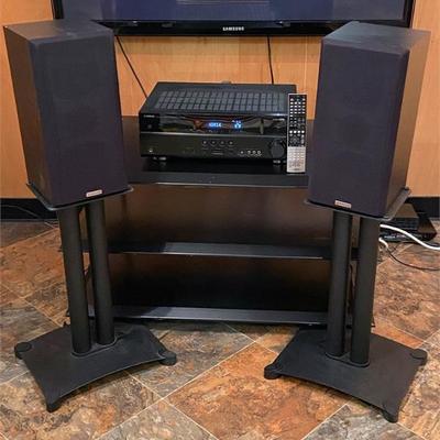 Yamaha Reciever & Kenwood Speakers W/Stands.jpg