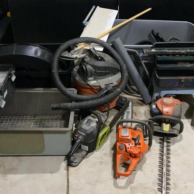 Large Lot of Tools, Power Equipment & Aluminum Sink