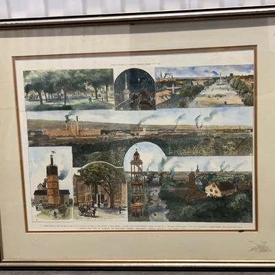 Framed Historic Augusta, Georgia Print – Multi-View City Scene