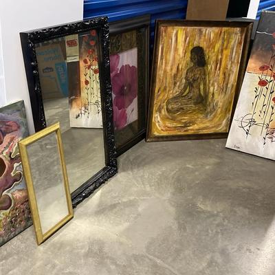 Lot of Framed Art Prints, Original Paintings & Mirrors