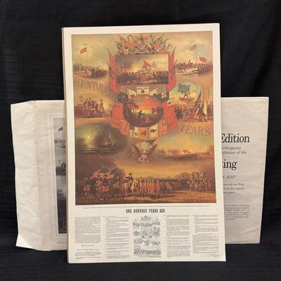 Lot 403: One Hundred Years Ago” Historical Centennial Lithograph Reproduction – Bicentennial Edition