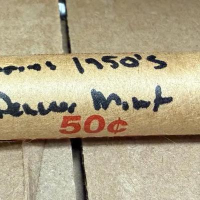 527: 50 1950’s Wheat Pennies From Denver Mint