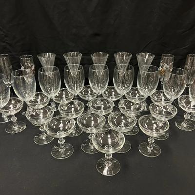 205: Large Mixed Lot of Glassware – Wine Glasses, Coupes, Flutes & More – Some Wear/Chips