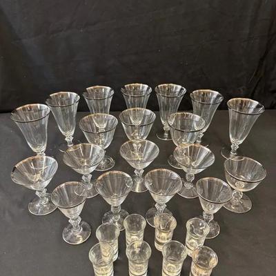 207: Vintage Silver Rimmed Glass Collection