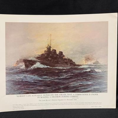 Lot 428: Vintage Naval Historical Foundation Print – “The Little Beavers – Destroyer Squadron 23, No
