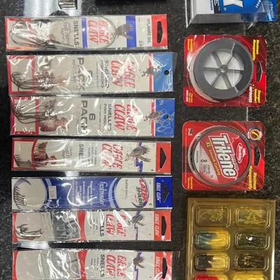 Lot 338: Large Fishing Tackle Supply Lot — Hooks, Snells, Line & More
