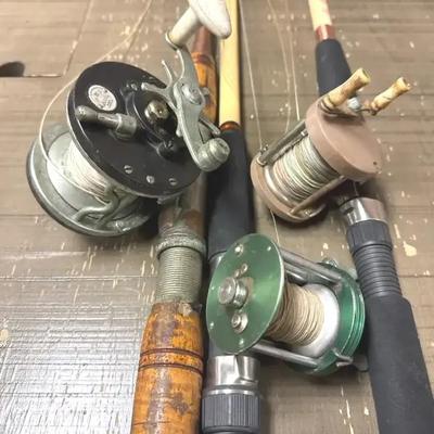 Lot 115:   Vintage Fishing Rod & Reel Lot – Classic Spinning & Casting Reels – Collectible Sportsman