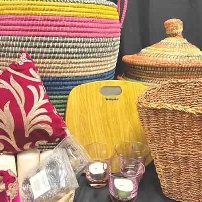 Lot 146:  Baskets, Scale, Candles