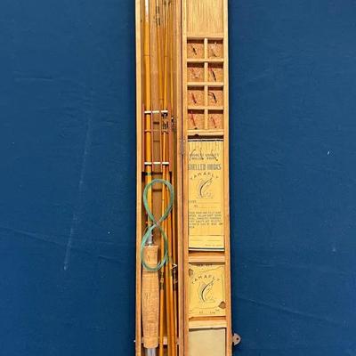 Lot 327: Vintage Japanese Bamboo Fly Fishing Kit in Wood Case – Complete Set  Beautiful mid-century 