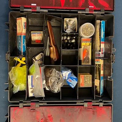 Lot 328: Plano Phantom Loaded Tackle Box — Assorted Lures, Weights, Hooks & Gear