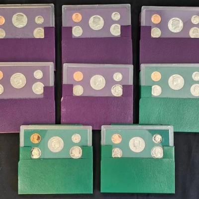 8 US Mint Issued Proof Sets, 1987-1996