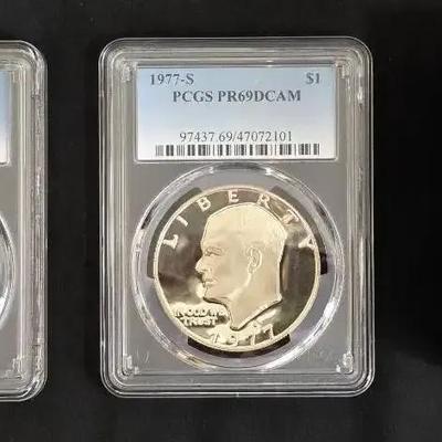 2 PCGS Proof Eisenhower Dollars and 1 Roll of 20 Eisenhower Dollars