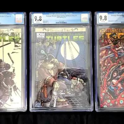 3 CGC Graded Ninja Turtles Comics All 9.8 Grade
