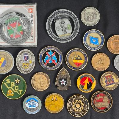 19 Military Challenge Tokens, All Different