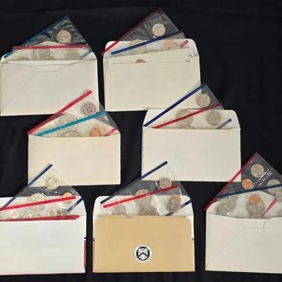7 Different Mint Issued Mint P&D Sets 1972-1988